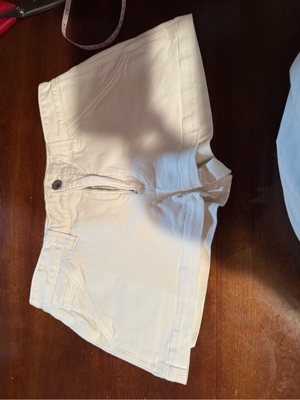 TNA Women's White Denim High-Rise Shorts